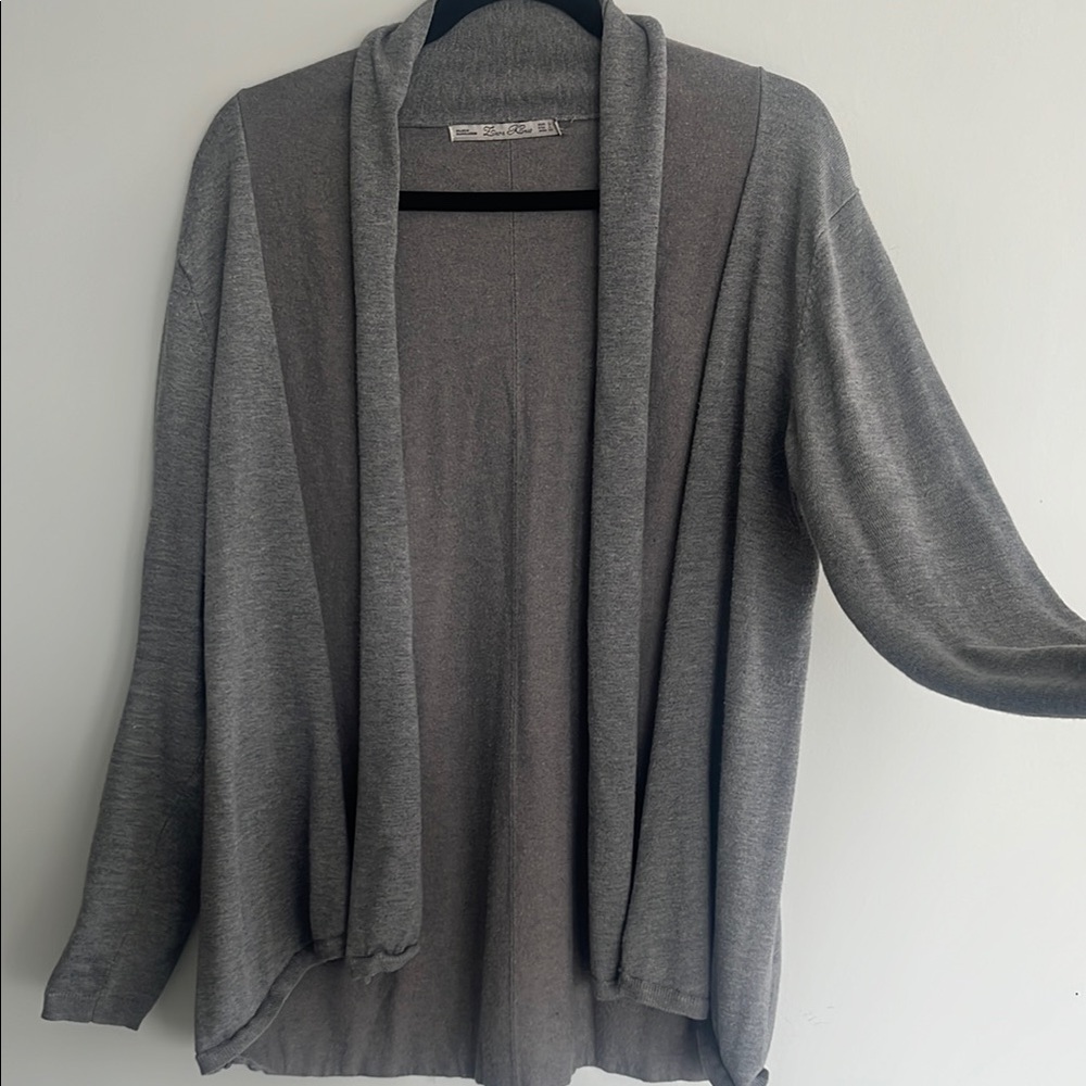 Zara Gray Open-Front Women's Sweater